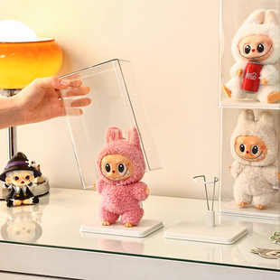 兔闪闪展示盒亚克力展示盒透明泡泡玛特兔闪闪玩偶盲盒收纳盒展示