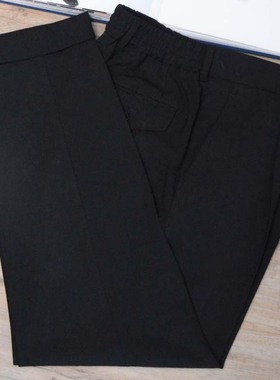 HUMBLE夏新款纯黑色竹节纹弹力麻九分裤那不勒斯松紧腰休闲男西裤