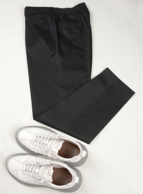 春秋纯色黑色酒红色中腰弹力休闲裤牛筋腰修身小脚裤绅士商务男裤