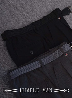 HUMBLE MAN新款黑色灰色仿毛弹力男士休闲裤时尚百搭修身小脚西裤