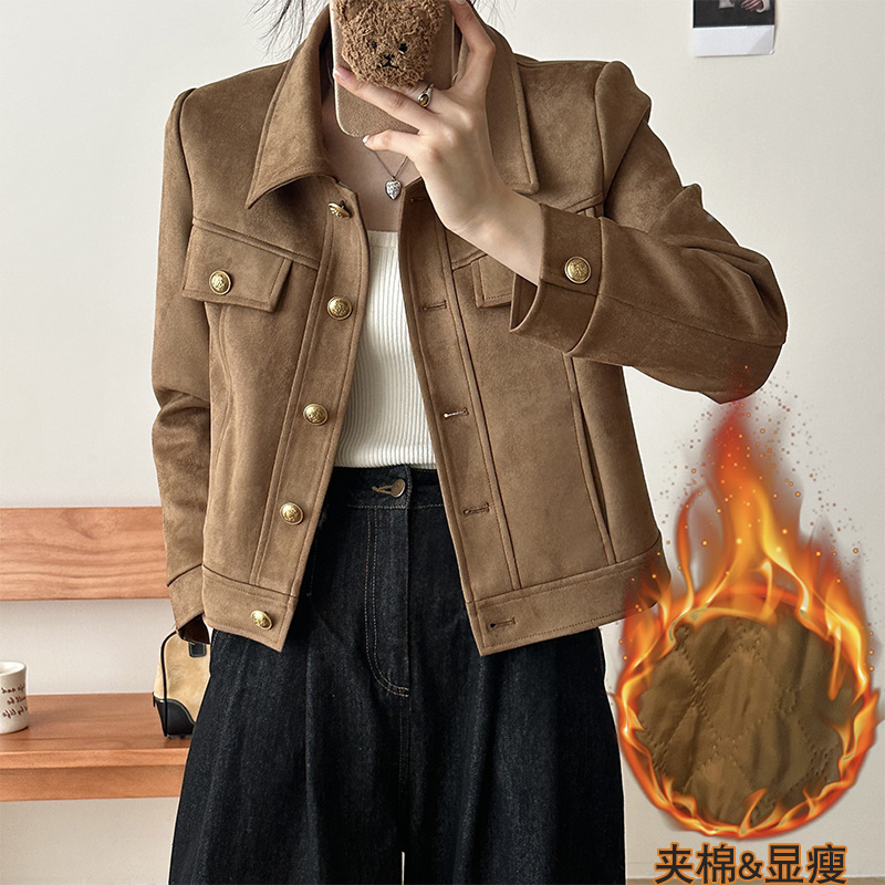 今年流行的鹿皮绒外套女2