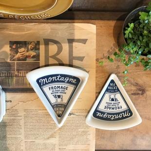 珈琏绿现-日本Studio M'奶酪碟蛋糕盘披萨分装盘法式陶瓷三角烤盘