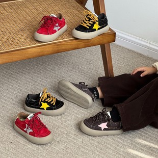 12岁儿童运动鞋 女童脏脏鞋 春秋 韩版 软底男童板鞋 复古星星童鞋