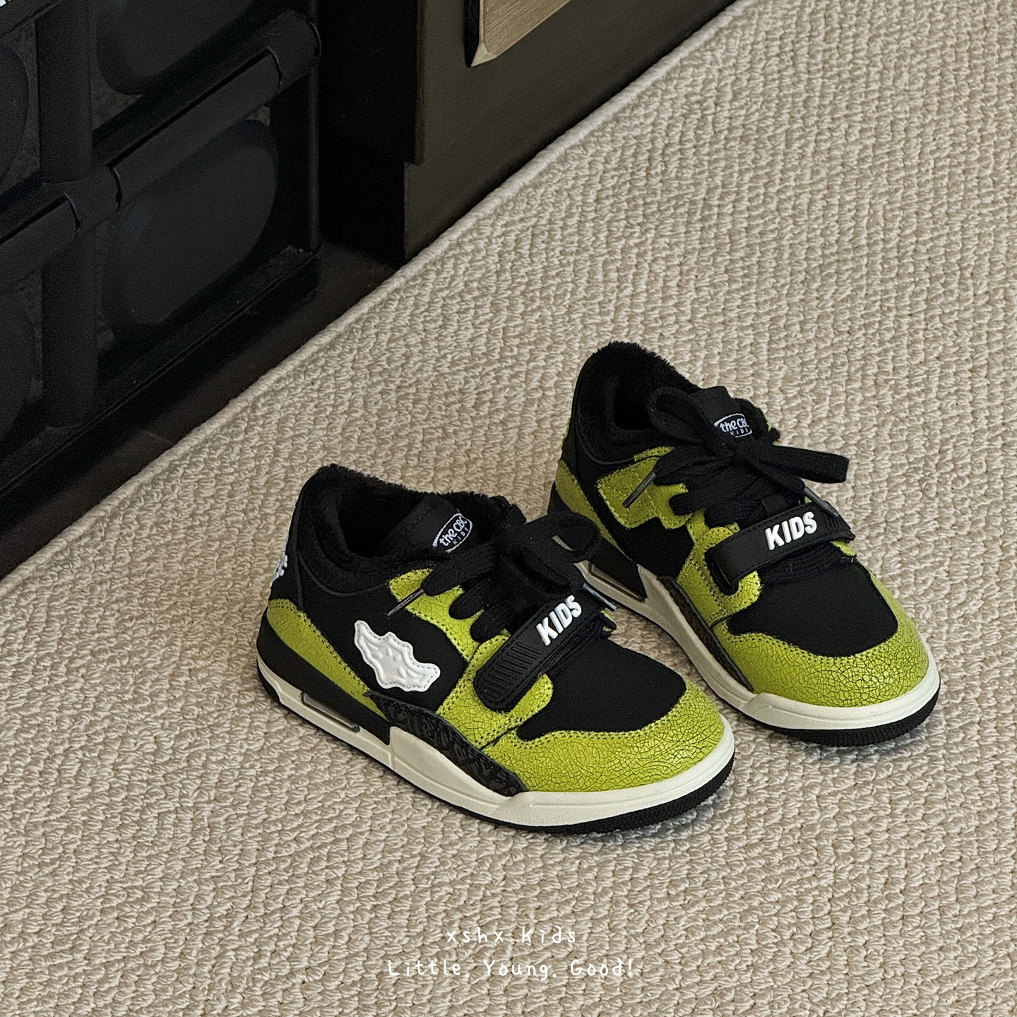 XSHX暗夜空军｜男女童高街IP款篮球鞋秋冬加绒保暖防滑橡胶大底