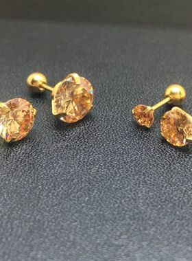 医用钛钢轻奢锆石女防过敏耳骨钉