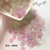 饰鱼鳞片PVC粉彩50克 辅料装 包邮 手缝单孔圆形亮片DIY串珠吊片服装