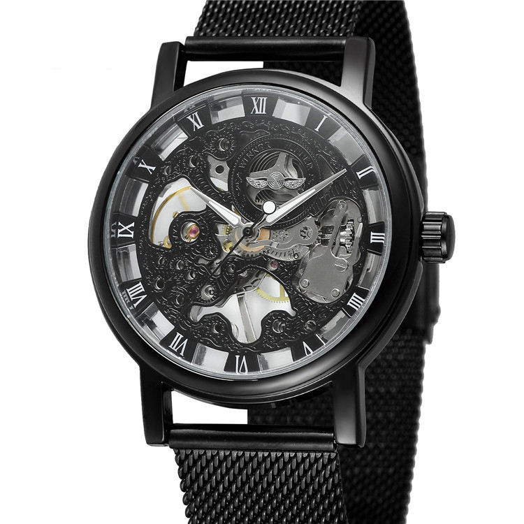 镂空透底合金国内镜面手动机械表