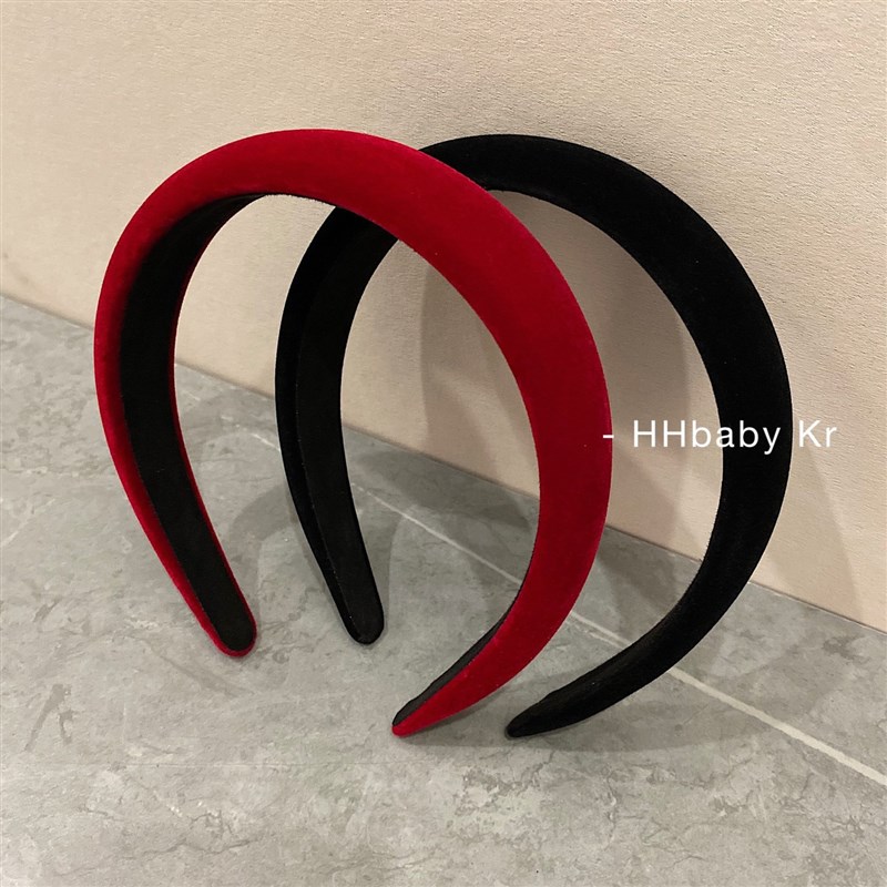 复古高颅顶海绵丝绒发箍宽边法式头箍圣诞节2024年秋冬新款头捆