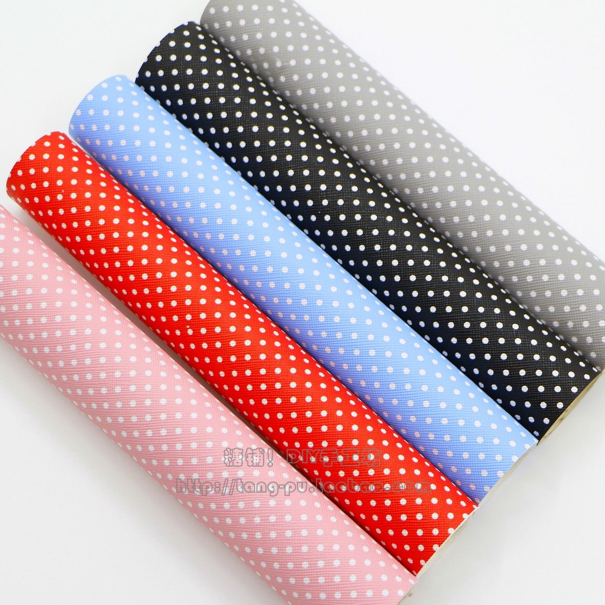 DIY发饰蝴蝶结材料包 20X22CM纯色印白色小点点PU人造皮革,居家布艺,海绵垫/布料/面料/手工diy,淘宝优惠券,粉丝福利购,淘宝优惠卷