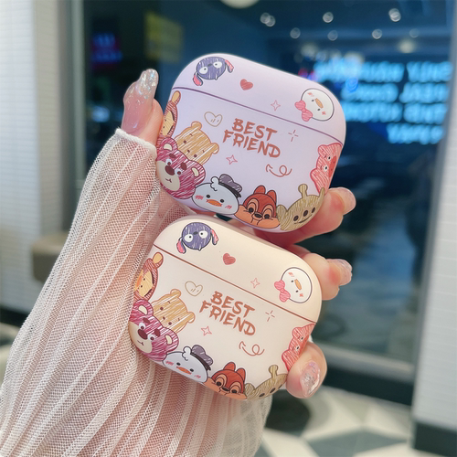 Q版动物适用AirPodspro3保护套苹果耳机壳AirPods3卡通airpods4耳机套pro2二代无线磨砂软壳三代新款四代情侣