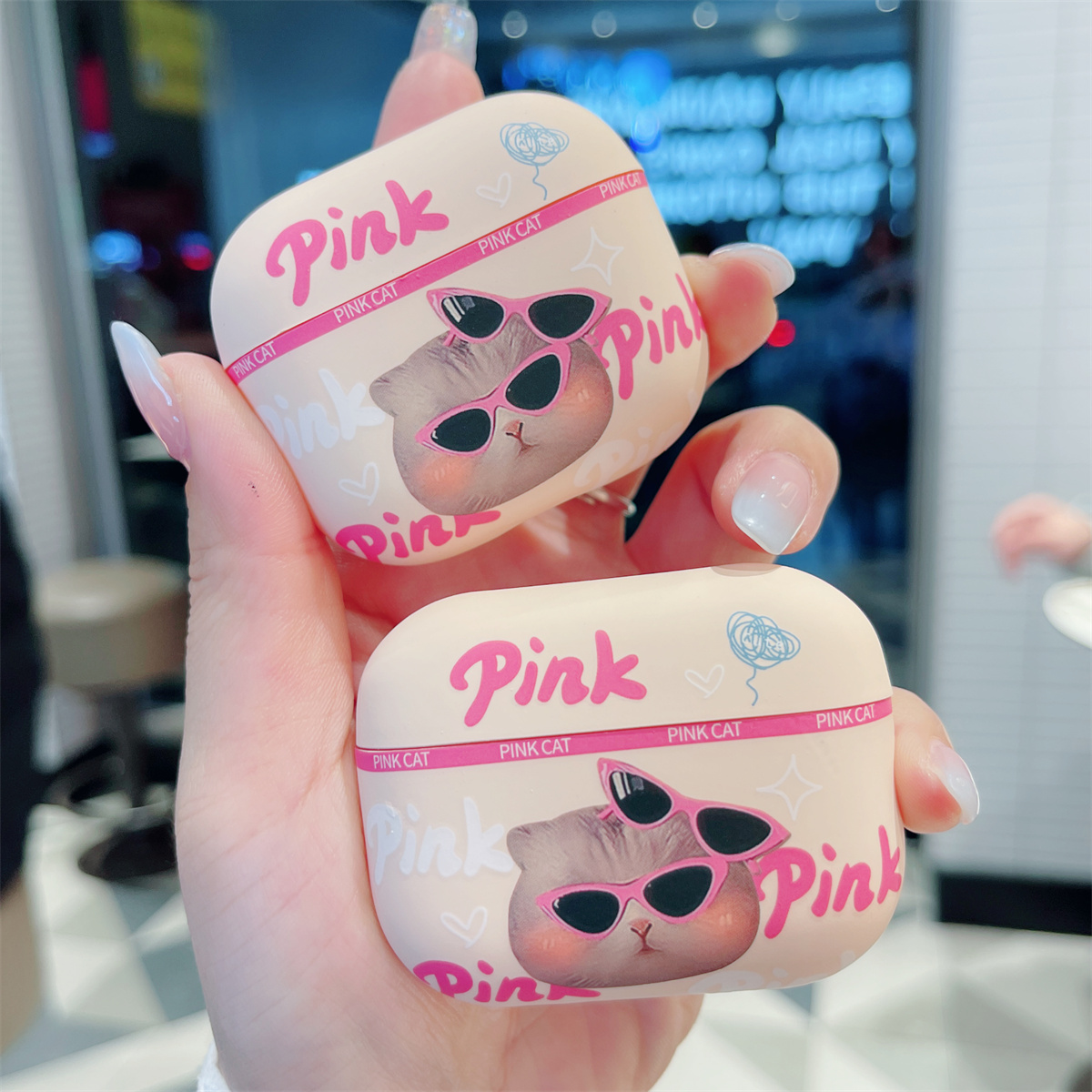 适用AirPodspro保护套小猫咪苹果耳机壳AirPods4卡通可爱airpods2二代无线蓝牙拽姐甜妹三代磨砂软壳新款四代
