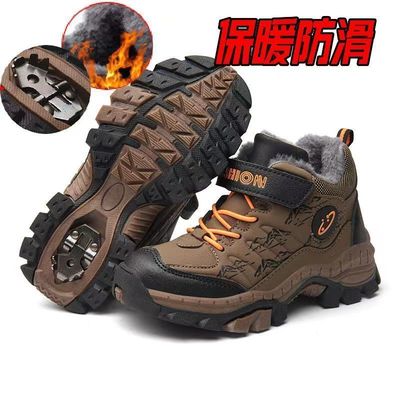 乔丹格兰男童棉鞋冬季加绒雪地靴