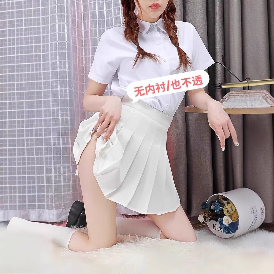 无内衬百褶裙女夏季松紧腰超短裙无打底裤高腰弹力甜辣a型半身裙