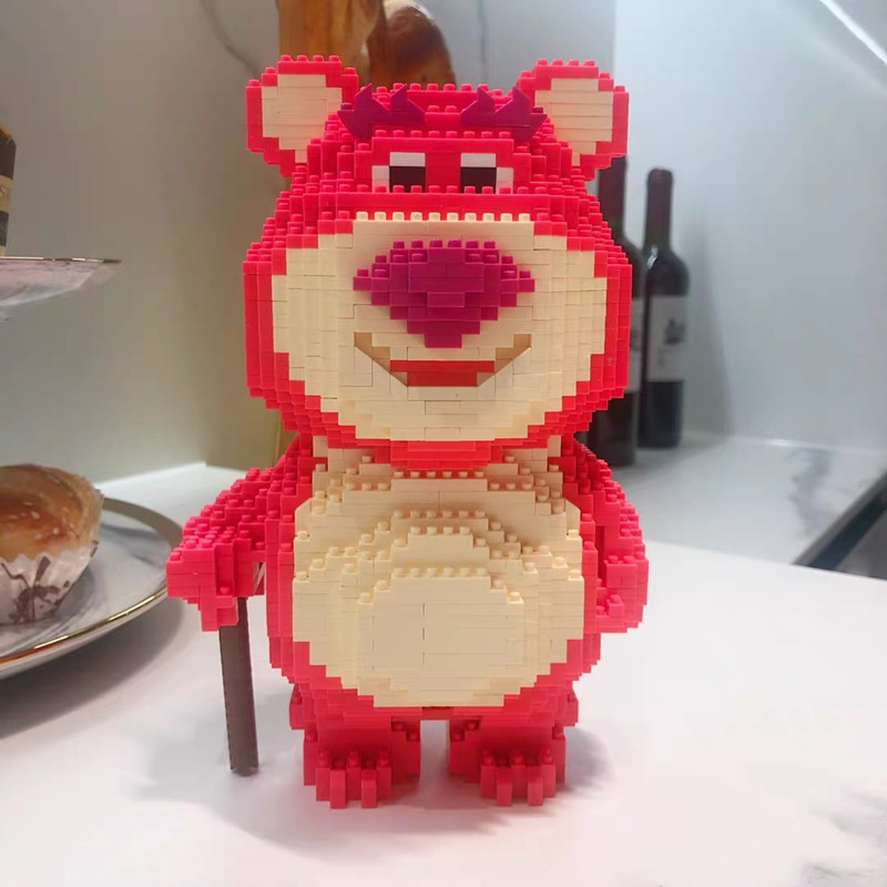 女孩系列草莓小熊小颗粒中国积木微型拼图成年高难度益智玩具礼物