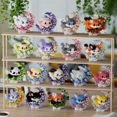 玉桂狗布丁狗积木花拼装 女生高颜值三丽鸥拼图儿童6到12岁玩具8男