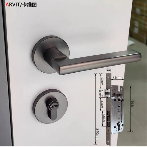室内门锁8545侧板240mm黑镍灰青古黄古PVD亮金雅镍色木门分体门锁