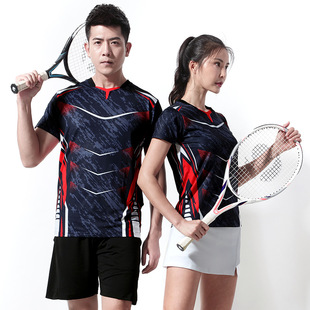 透气速干比赛运动服定制 乒乓球网球服情侣夏季 男女款 羽毛球服套装