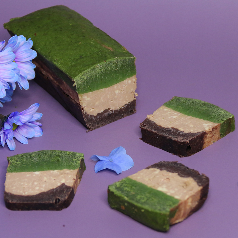 抹茶绿绿可可摩卡双拼磅