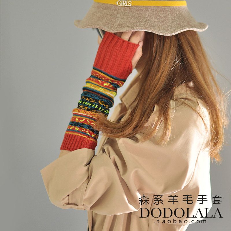 民族风无指毛线手套圣诞花袖套羊毛秋冬护腕女保暖假袖子学生青年,服饰配件/皮带/帽子/围巾,手套,淘宝优惠券,粉丝福利购,淘宝优惠卷