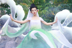 新品古装影视青丘狐传说陈瑶花月同款写真连衣裙cosplay仙女服装