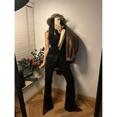 少量现货正品 休闲长裤 韩代东大门高腰加绒加厚弹力修身 微喇瑜伽裤