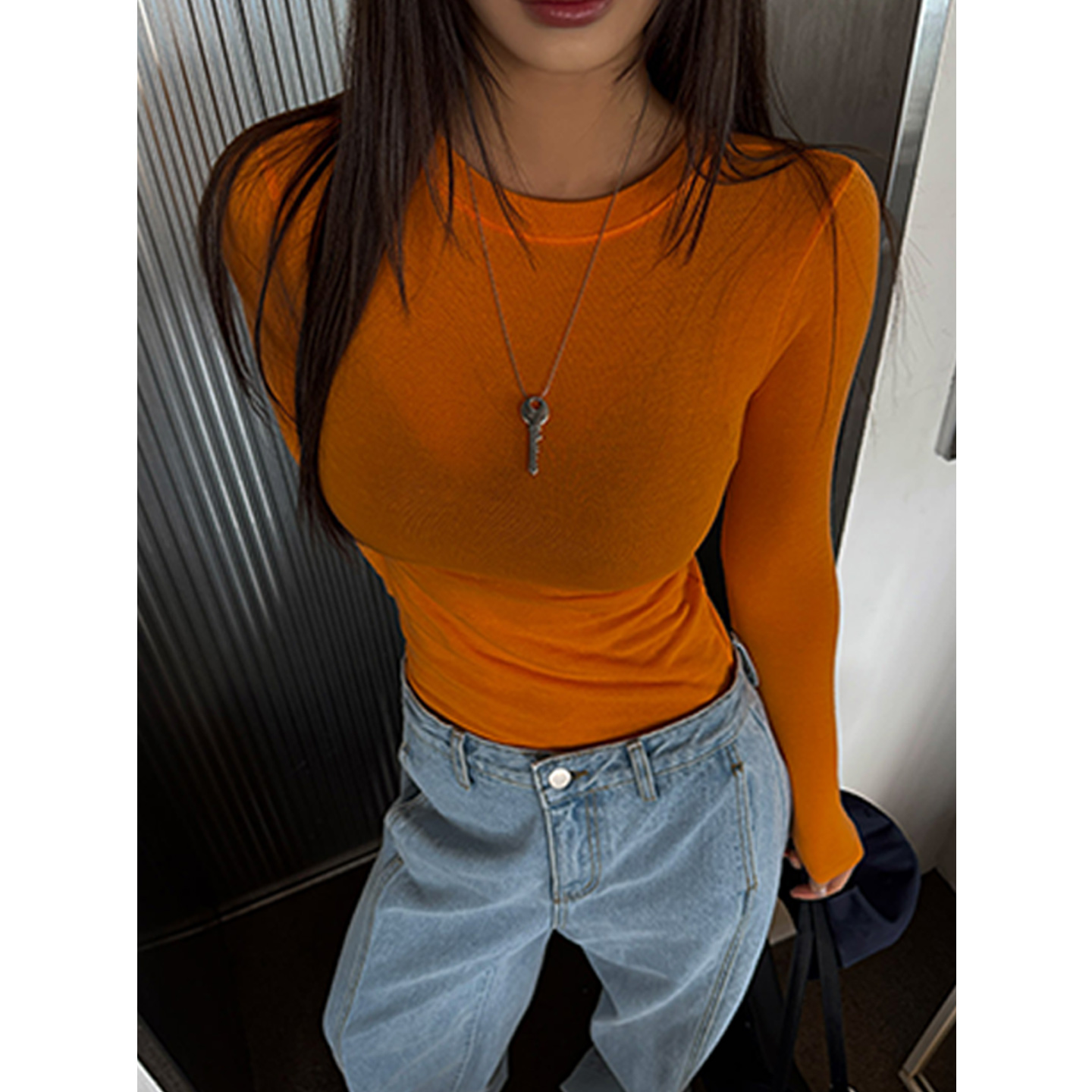 鬼鬼家正品韩代东大门秋冬 独特超好看 修身显瘦打底衫上衣T恤女