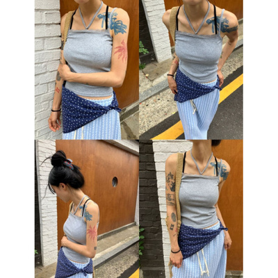 鬼鬼家正品韩代东大门 25夏纯欲风性感百搭紧身显瘦辣妹吊带背心