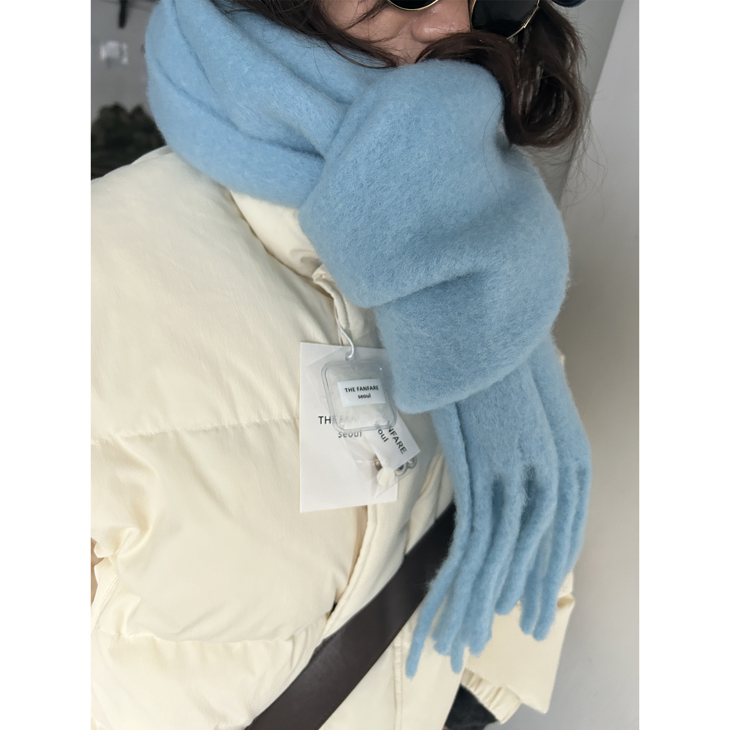 鬼鬼家正品韩代东大门冬 氛围感加厚保暖防寒厚实流苏大围巾羊毛