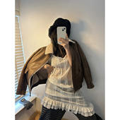 少量现货正品 韩代东大门 小仙女吊带裙性感蕾丝叠穿连衣裙黑白2色