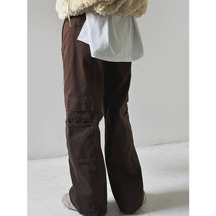 韩代东大门冬 长裤 girl时尚 宽松直筒休闲裤 女 百搭工装 鬼鬼家正品