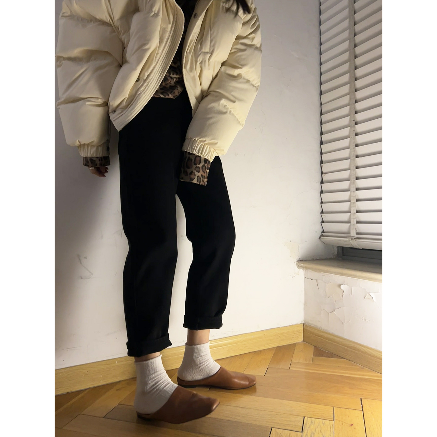 鬼鬼家正品韩代东大门 吼柔软加厚保暖8分裤加绒高腰牛仔裤休闲裤