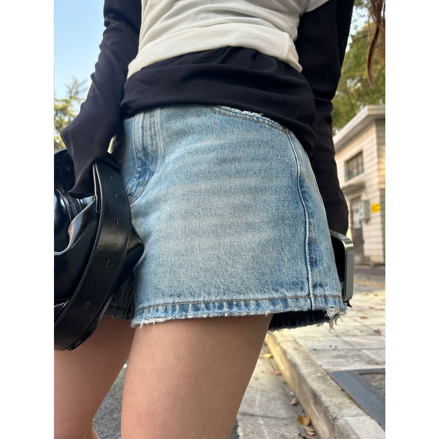 部分现货 正品韩代东大门春夏 基础款做旧洗水磨皮牛仔短裤热裤