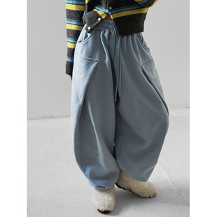 长裤 鬼鬼家正品 脚抽绳弯刀裤 girl加绒加厚保暖舒适裤 韩代东大门