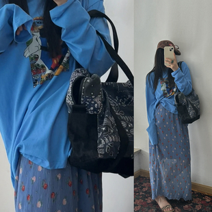 鬼鬼家韩代东大门 夏可爱米奇印花软糯宽松休闲长袖薄款T恤女