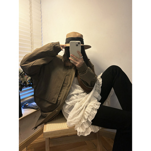 少量现货正品韩代东大门复古巴恩风oversize保暖羽绒棉衣廓形宽松