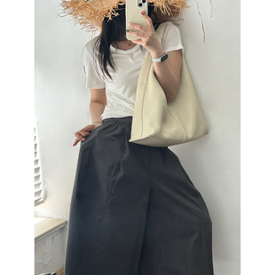 现货正品韩代东大门夏 超绝~大弹力宽松U型领短袖基础款百搭T恤