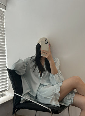 鬼鬼家韩代东大门夏  自留款丝滑巨舒服凉凉睡衣家居服2件套