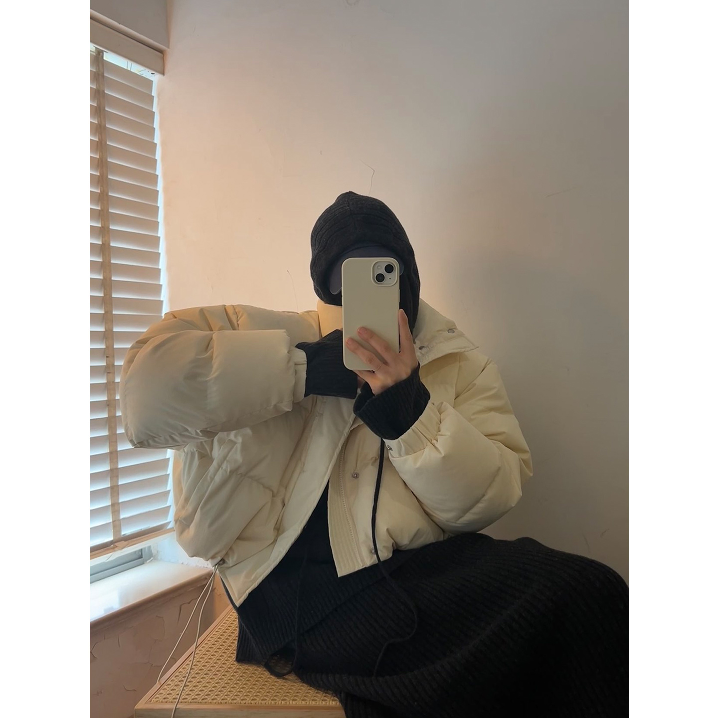 部分现货正品韩代东大门 云朵欧包下摆抽绳立领保暖韩女鹅绒服4色