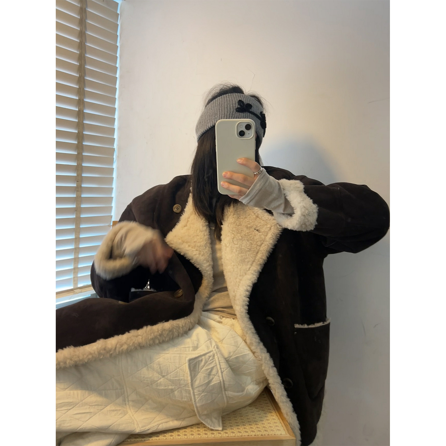 部分现货 正品韩代东大门 爱不释手两面服保暖加厚软羊毛棉衣外套