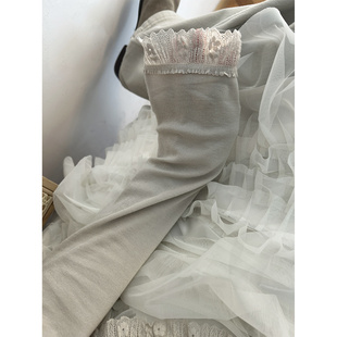 鬼鬼家正品韩代东大门春 甜美文艺风蕾丝花边拼接圆领长袖T恤打底