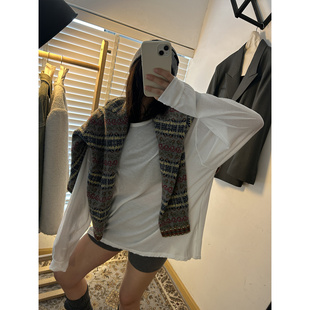 寬松休閑顯瘦百搭外穿純色中長(zhǎng)款 T恤女 韓代東大門(mén)秋冬 鬼鬼家正品