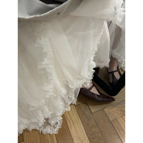 部分现货正品韩代东大门优雅仙仙的重工多层次蕾丝松紧腰长半身裙