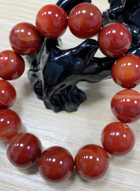 【大佬同款】A27天然珠宝卡18mm宝石级战国红玛瑙男士玉石大手串