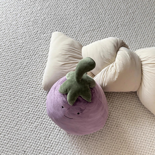 英国Je活泼茄子公仔可爱蔬菜毛绒玩具儿童安抚玩偶娃娃送礼解压