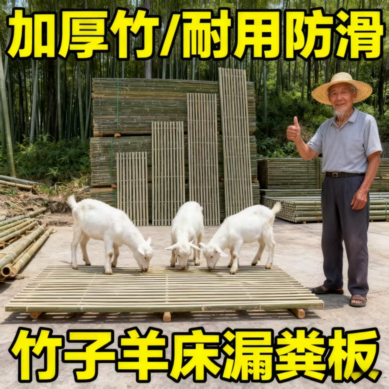 加厚竹制羊床漏粪板鸡鸭用漏粪板床竹笆跳板竹羊床玉米囤工地鸽舍