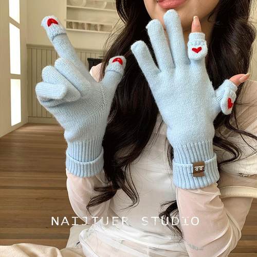 可爱小熊毛绒手套冬季保暖