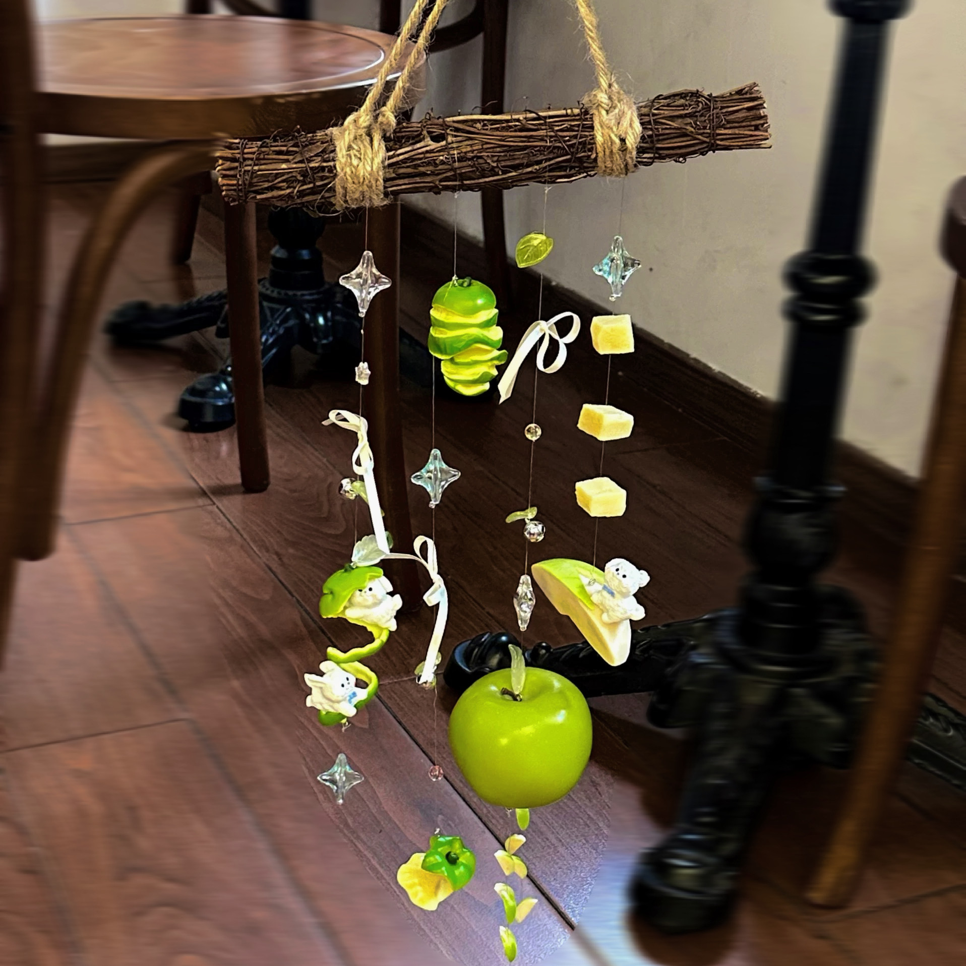 雨中曲｜长大快乐青苹果元素原创风铃阳台挂件礼物生日diy材料包