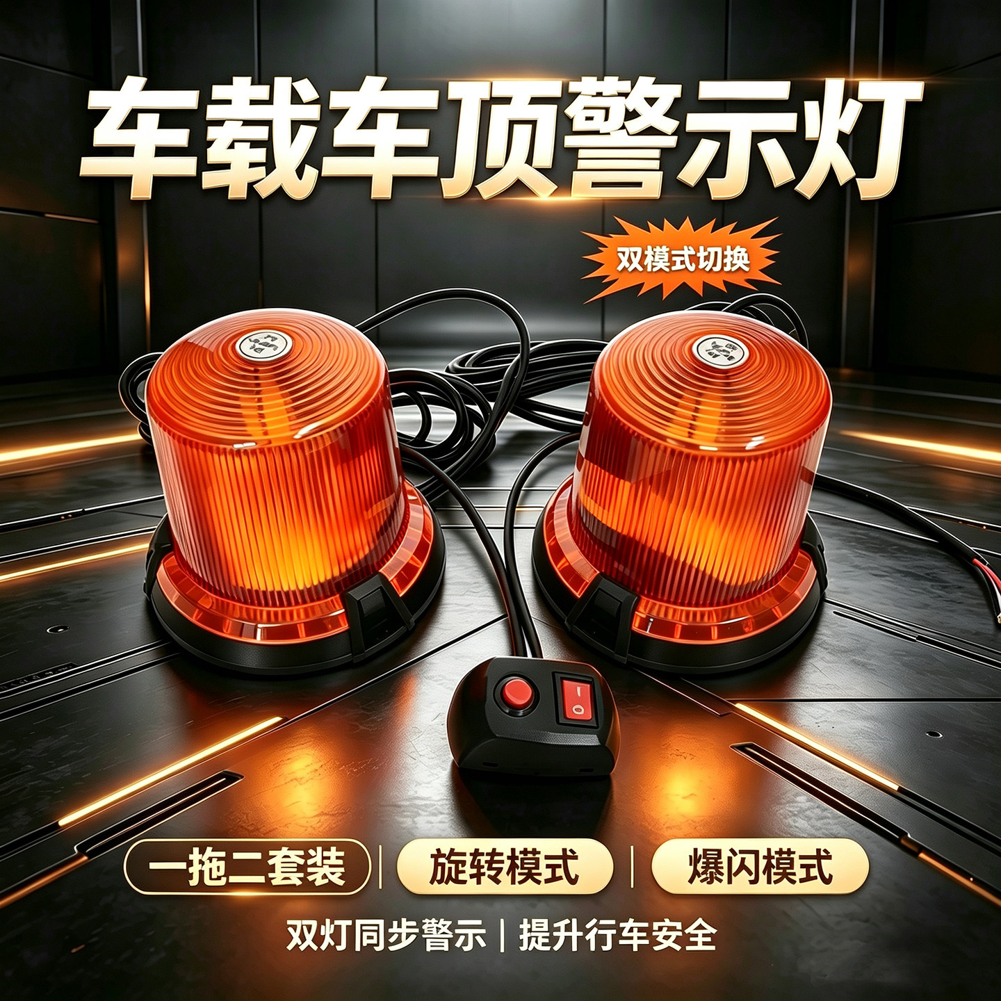 货车高亮一拖二LED车顶警示灯