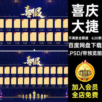 620款喜庆学校word.PSD喜报企业公司高考销售公司素材模板大捷