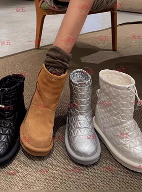 隐形增高13厘米雪地靴小个子专属高端保暖雪地棉鞋原创筒鞋经典色